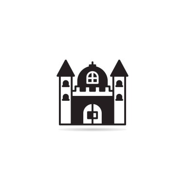 castle building icon vector illustration
