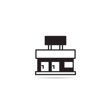 dükkan binası ikon vektör illüstrasyonu