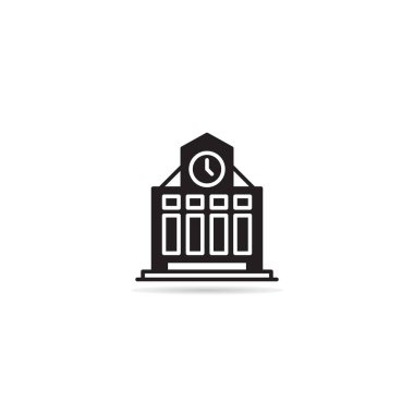 üniversite ve okul binası ikon vektör illüstrasyonu