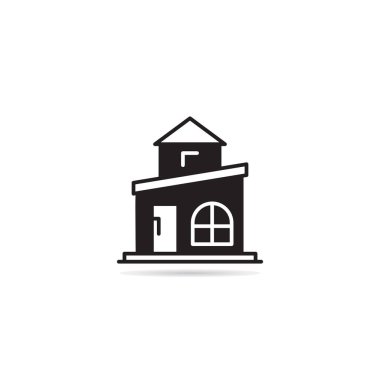 ev binası ikon vektör illüstrasyonu