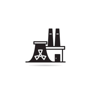 Nükleer enerji santrali ikon vektör çizimi