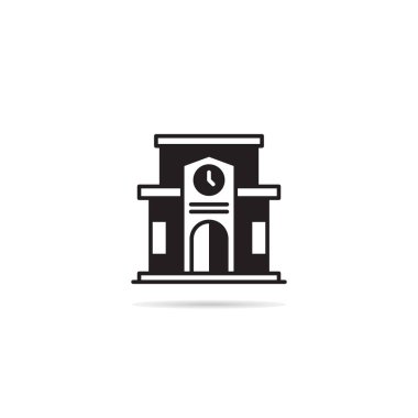 Üniversite binası ikon vektör illüstrasyonu