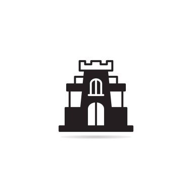 castle building icon vector illustration