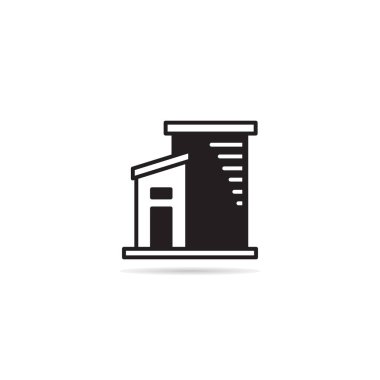 ev binası ikon vektör illüstrasyonu