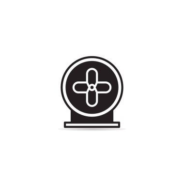 Beyaz arkaplanda elektrik fan simgesi