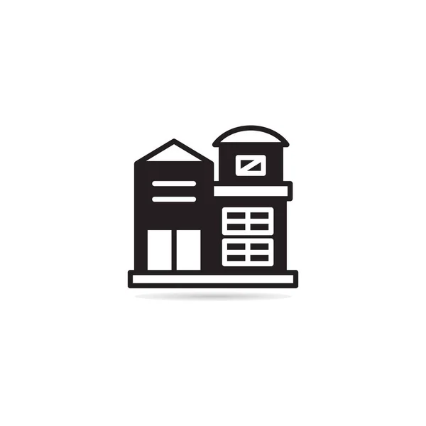 Huis Gebouw Pictogram Vectorillustratie — Stockvector