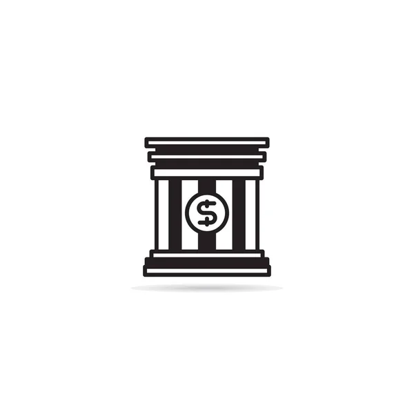 Icono Del Edificio Del Banco Sobre Fondo Blanco — Vector de stock