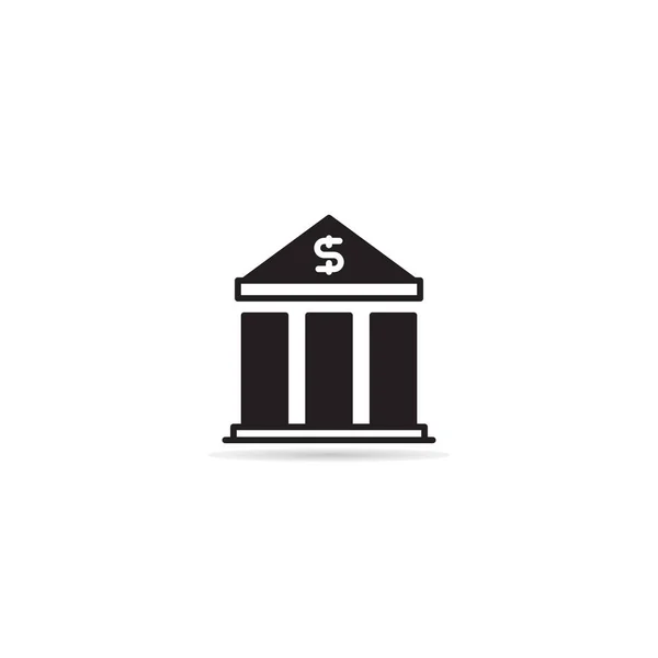 Icono Del Edificio Del Banco Vector Ilustración — Vector de stock