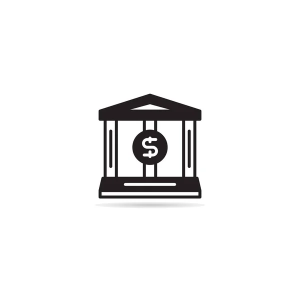 Ícone Construção Banco Ilustração Vetorial Fundo Branco — Vetor de Stock