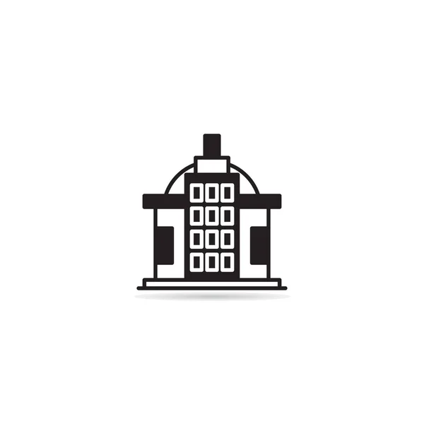 University School Building Icon Vector Illustration — Stock Vector