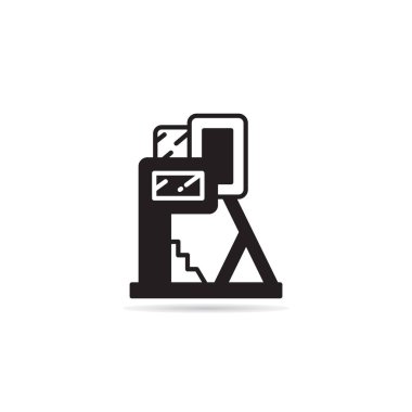 beyaz arkaplanda modern yapı simgesi