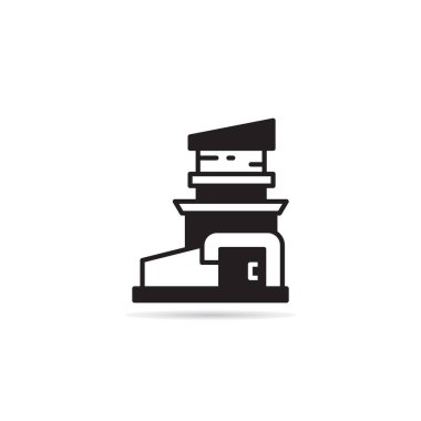 beyaz arkaplanda modern yapı simgesi