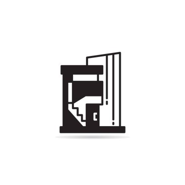 beyaz arkaplanda modern yapı simgesi