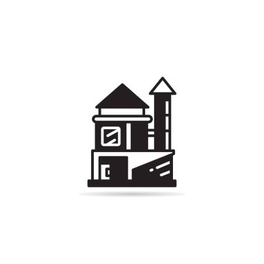 modern tasarım binası ve yapı simgesi illüstrasyonu