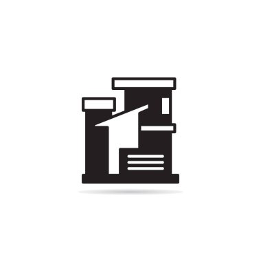 modern tasarım binası ve yapı simgesi illüstrasyonu