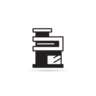 Beyaz arkaplan illüstrasyonunda modern ev inşa simgesi