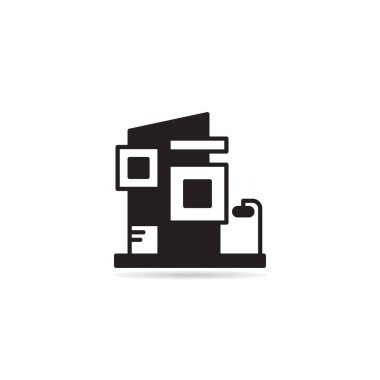 Beyaz arkaplan illüstrasyonunda modern ev inşa simgesi