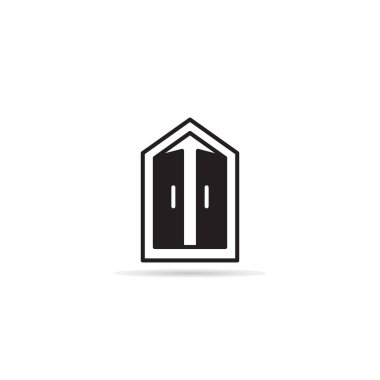 Beyaz arkaplan vektör illüstrasyonunda pencere simgesi