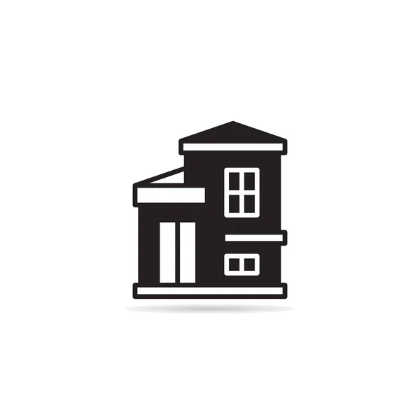 Modernes Hausbau Symbol Auf Weißem Hintergrund Illustration — Stockvektor