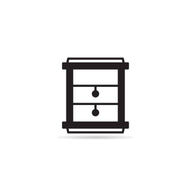 Beyaz arkaplan vektör illüstrasyonunda pencere simgesi