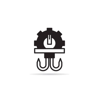 vinç ve kanca ikon vektör illüstrasyonu