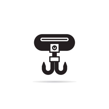 vinç ve kanca ikon vektör illüstrasyonu