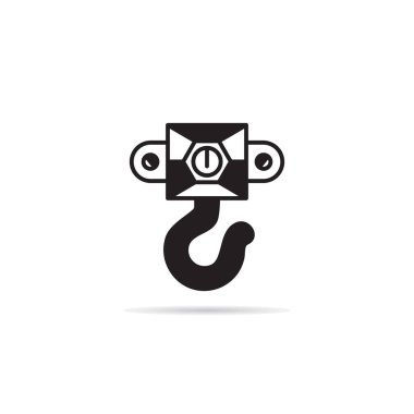 vinç ve kanca ikon vektör illüstrasyonu