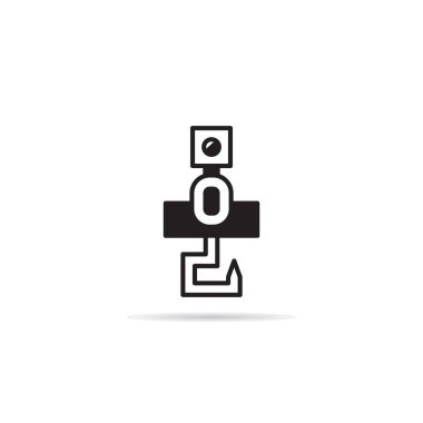 vinç ve kanca ikon vektör illüstrasyonu