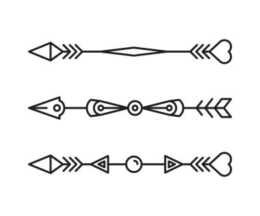 Ok silahı çizgi vektör çizimini ayarla