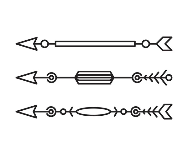 Pfeile Dekoration Linie Kunst Illustration — Stockvektor