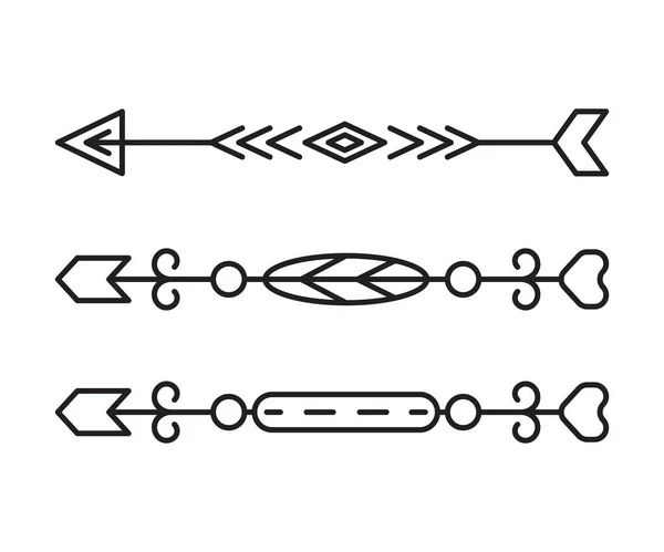 Arrows Decoration Line Art Illustration — Stock Vector