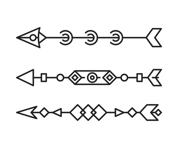 Flèches Décoration Ligne Art Illustration — Image vectorielle