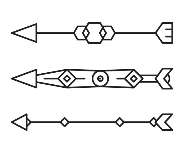 Oklar Süsleme Çizgisi Çizimi — Stok Vektör