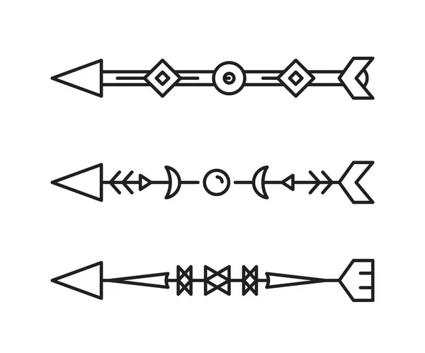 Flèches Décoration Ligne Art Illustration — Image vectorielle