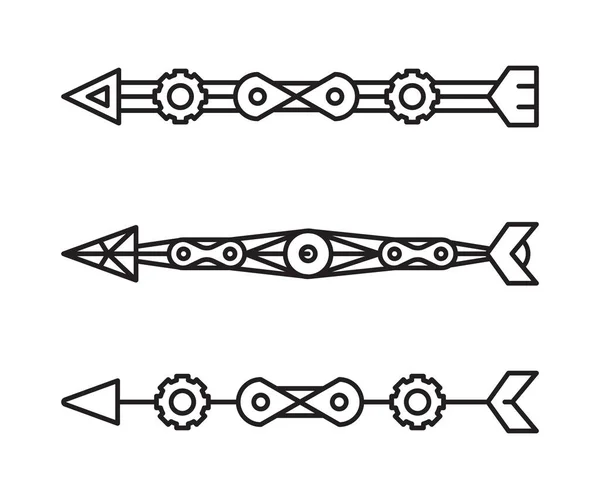 Arrows Weapon Set Line Vector Illustration — Stock Vector