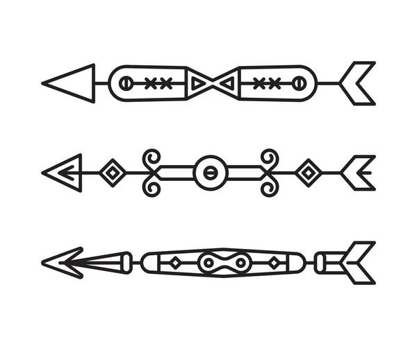 Flèches Jeu Armes Illustration Vectorielle Ligne — Image vectorielle