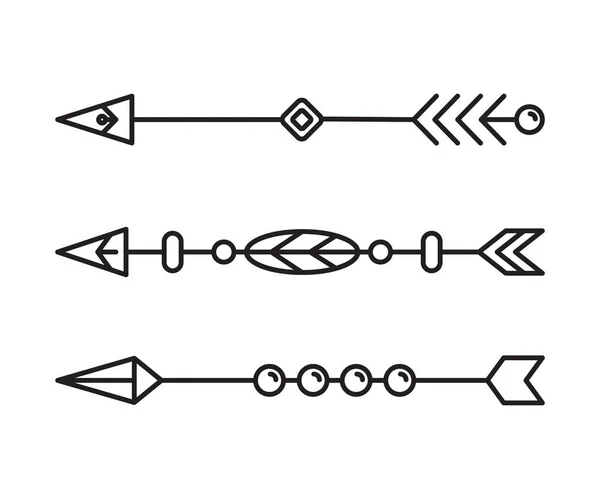 Flechas Decoração Linha Arte Ilustração — Vetor de Stock
