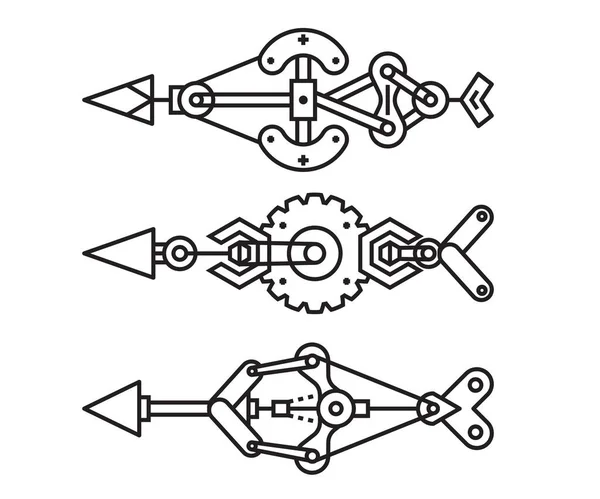 Arrows Weapon Set Line Vector Illustration — Stock Vector