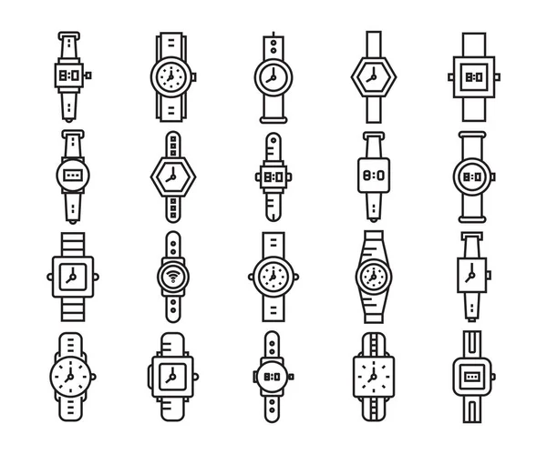 Watch Smartwatch Icons Line Vector Illustration — Stockvector