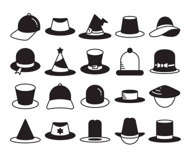 fashion hat icons set vector illustration
