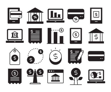 Finans ve bankacılık Icons set 