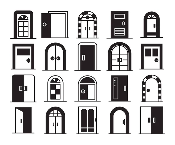 Door Icons Set Vector Illustration — Vector de stock