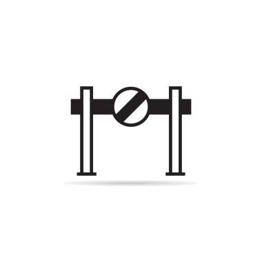 inşaat ve trafik bariyeri vektörü altında