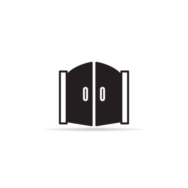 Beyaz arkaplanda ev kapısı resimleme