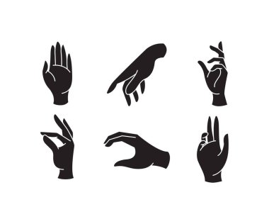 El hareketleri vektör illüstrasyonunu ayarla