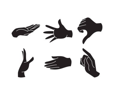 El hareketleri vektör illüstrasyonunu ayarla