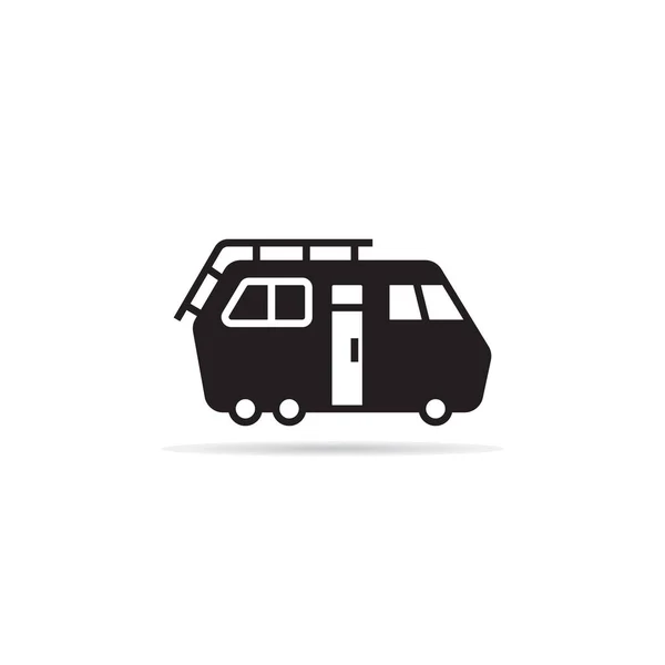 Illustration Vectorielle Icône Véhicule Récréatif Camping Car — Image vectorielle