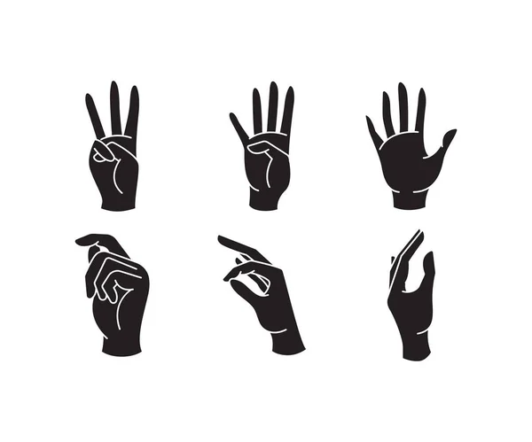 Hand Gestures Set Vector Illustration — Stock Vector