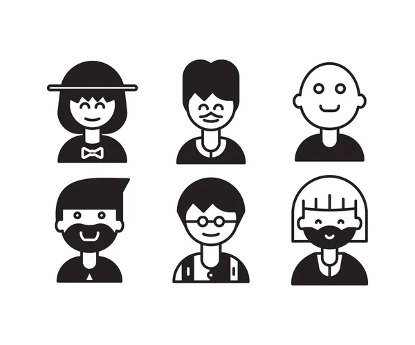 Personas Personajes Avatares Iconos Ilustración — Vector de stock