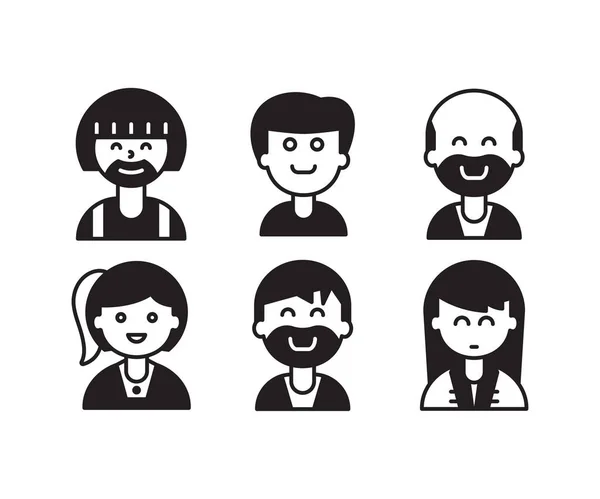 Personnages Personnages Avatars Icônes Illustration — Image vectorielle